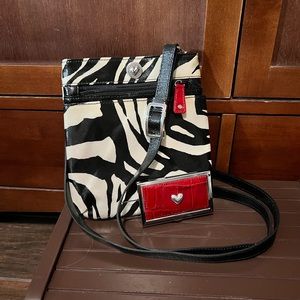 Brighton Zebra Crossbody and Business Card Case